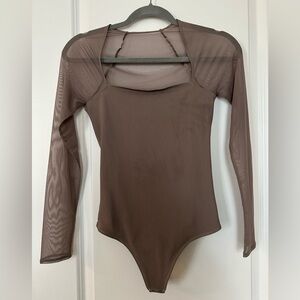 Abercrombie & Fitch Sheer Long Sleeve Bodysuit